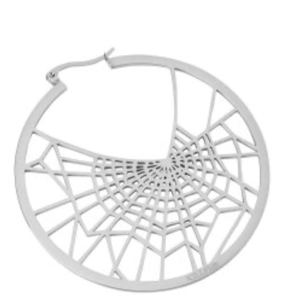 Statement Silver Spider and Web Drop Earrings - Women Jewelry - Picture 3 of 5
